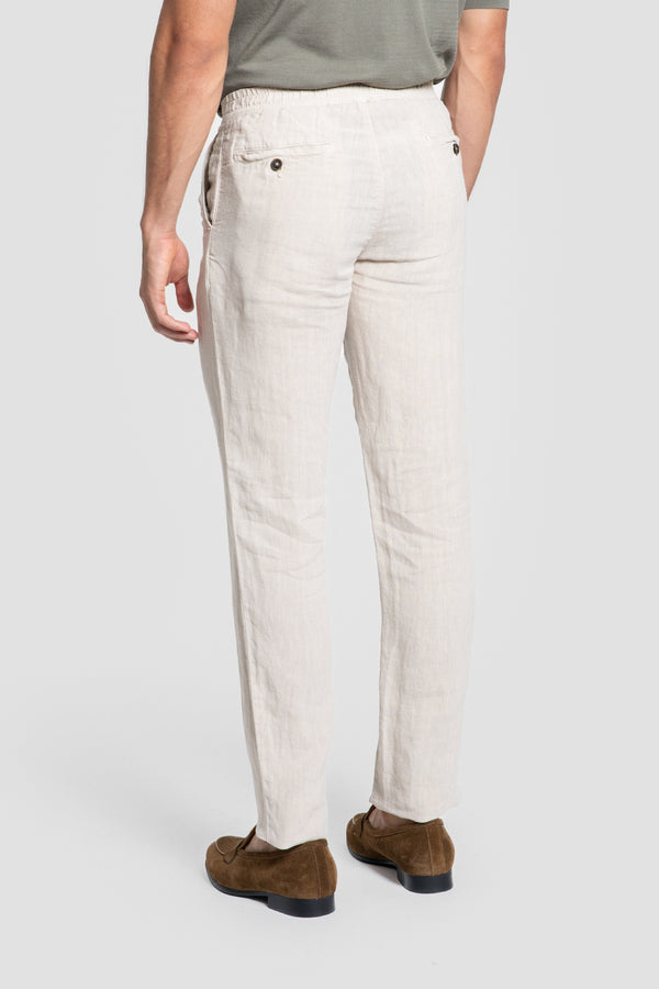 100% Linen Toronto Pants - OFF-WHITE
