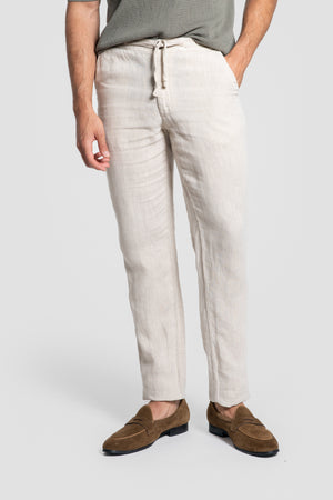 100% Linen Toronto Pants - OFF-WHITE