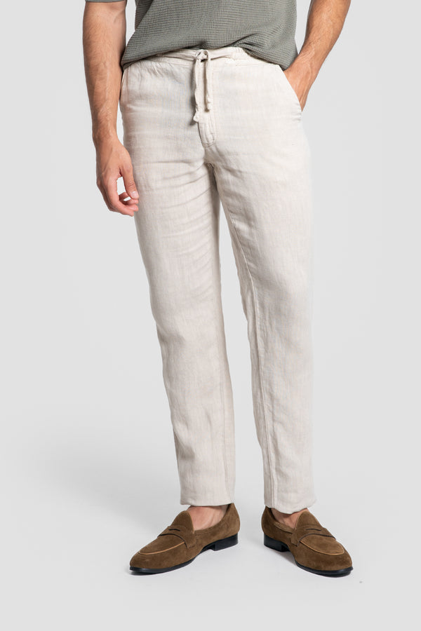 100% Linen Toronto Pants - OFF-WHITE