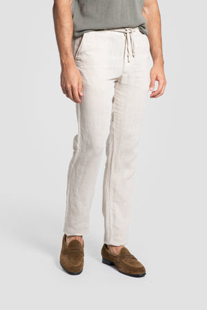 100% Linen Toronto Pants - OFF-WHITE