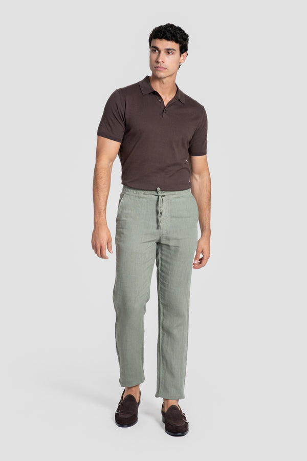Toronto 100% Linen Pants - 0.34317 - KHAKI