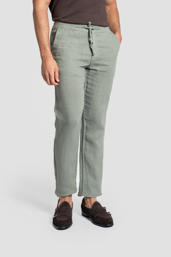 Toronto 100% Linen Pants - 0.34317 - KHAKI