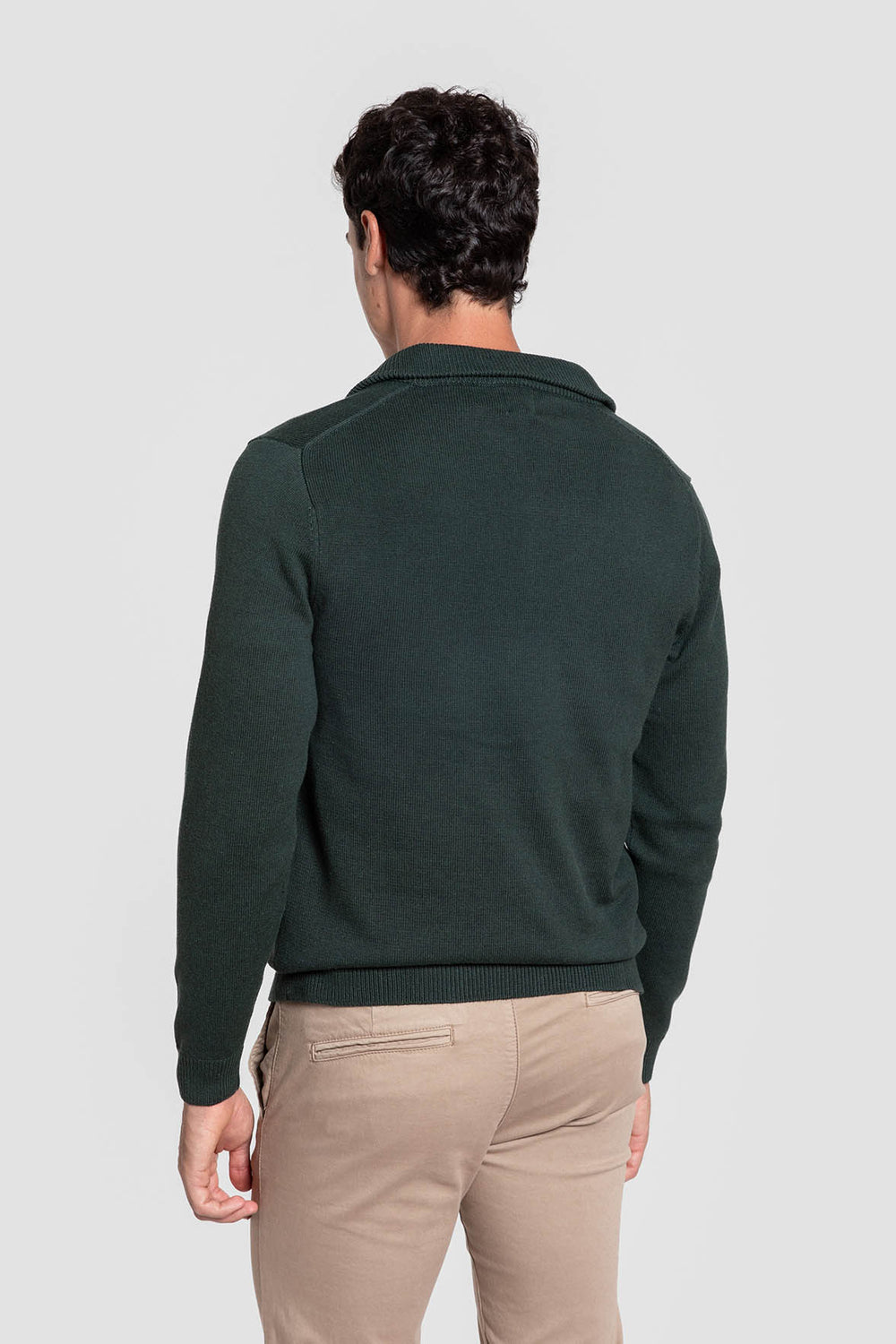 Jersey Cuello Alto Cremallera Verde