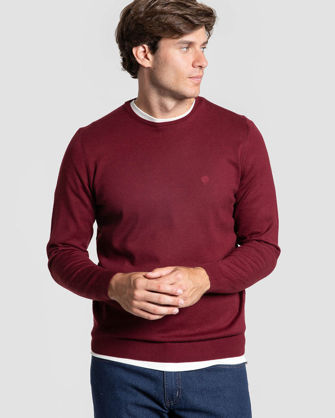 Jersey Punto Fino Burdeos