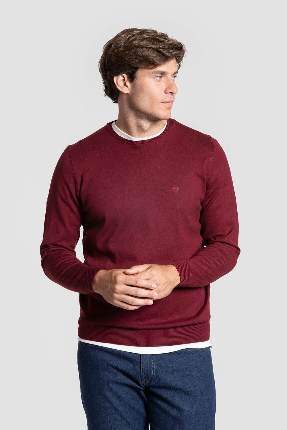 Jersey Punto Fino Burdeos