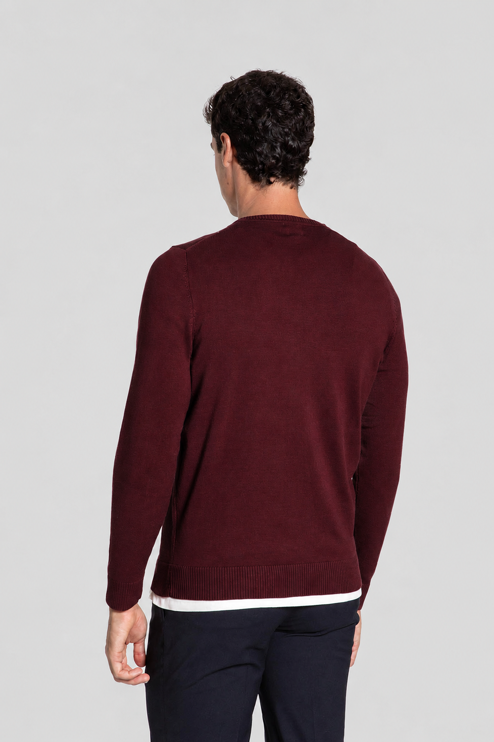 Jersey Crew Neck Caballo Burdeos