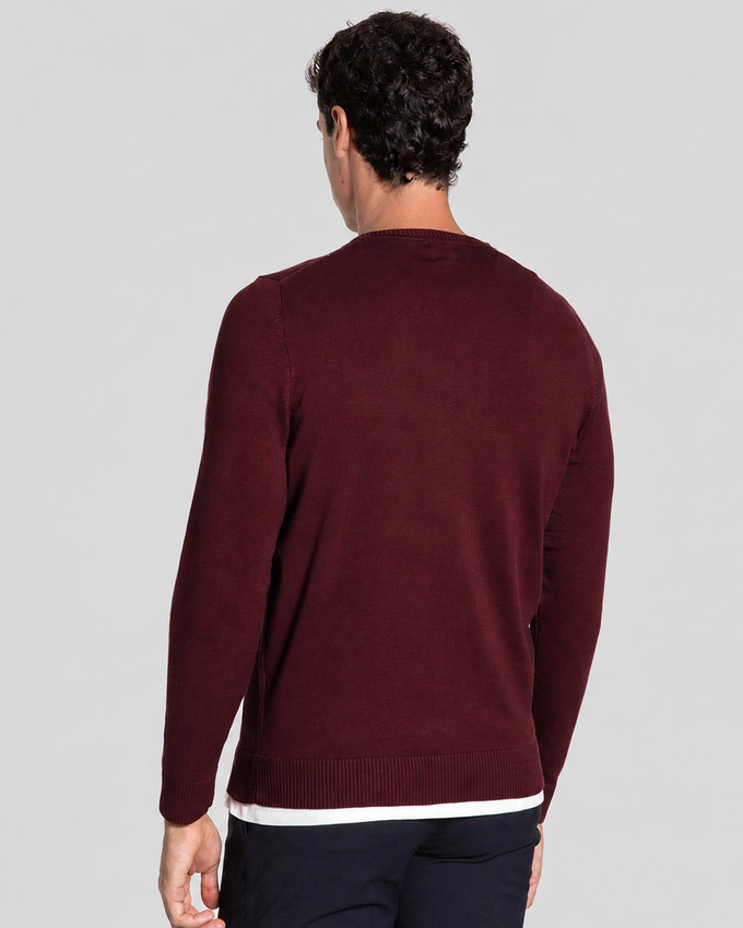 Jersey Crew Neck Caballo Burdeos