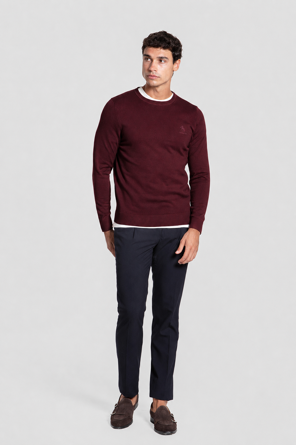 Jersey Crew Neck Caballo Burdeos
