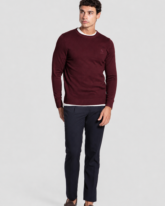 Jersey Crew Neck Caballo Burdeos