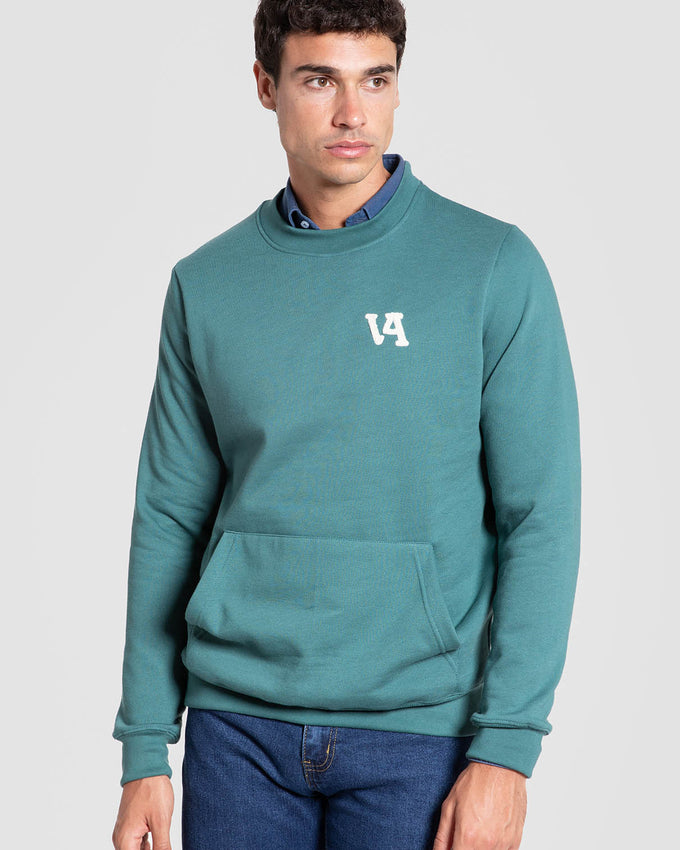 Sudadera Menta Escudo Bordado