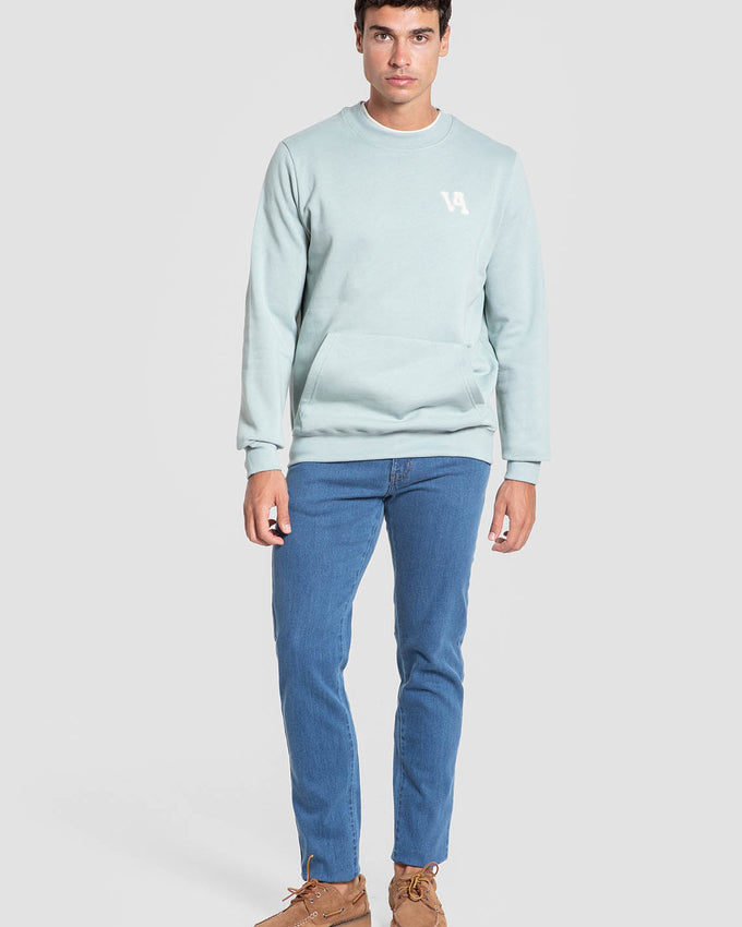 Sudadera verde agua con bolsillo canguro