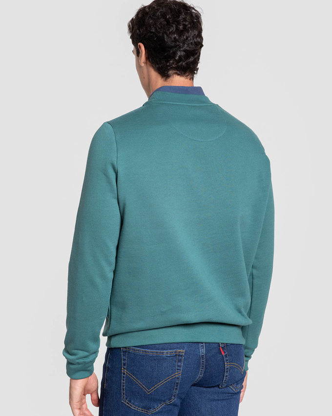 Sudadera Menta Escudo Bordado