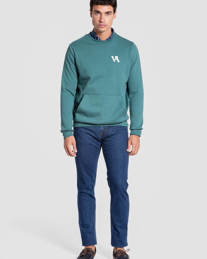 Sudadera Menta Escudo Bordado