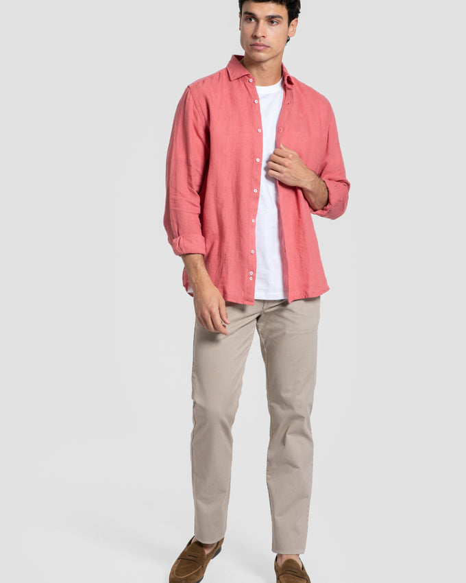 Camisa Lino Coral