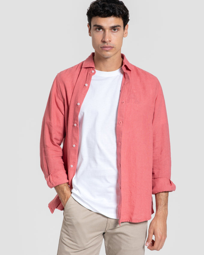 Camisa Lino Coral
