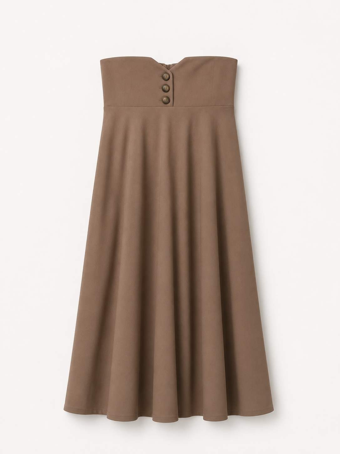 High-Waisted Button-Front Midi Skirt.