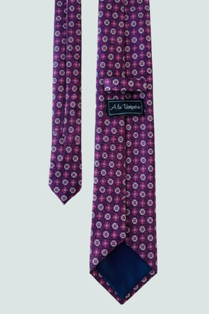 Corbata Estampada Burdeos y Fucsi