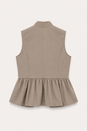Chaleco Mujer Peplum Cuello Maho