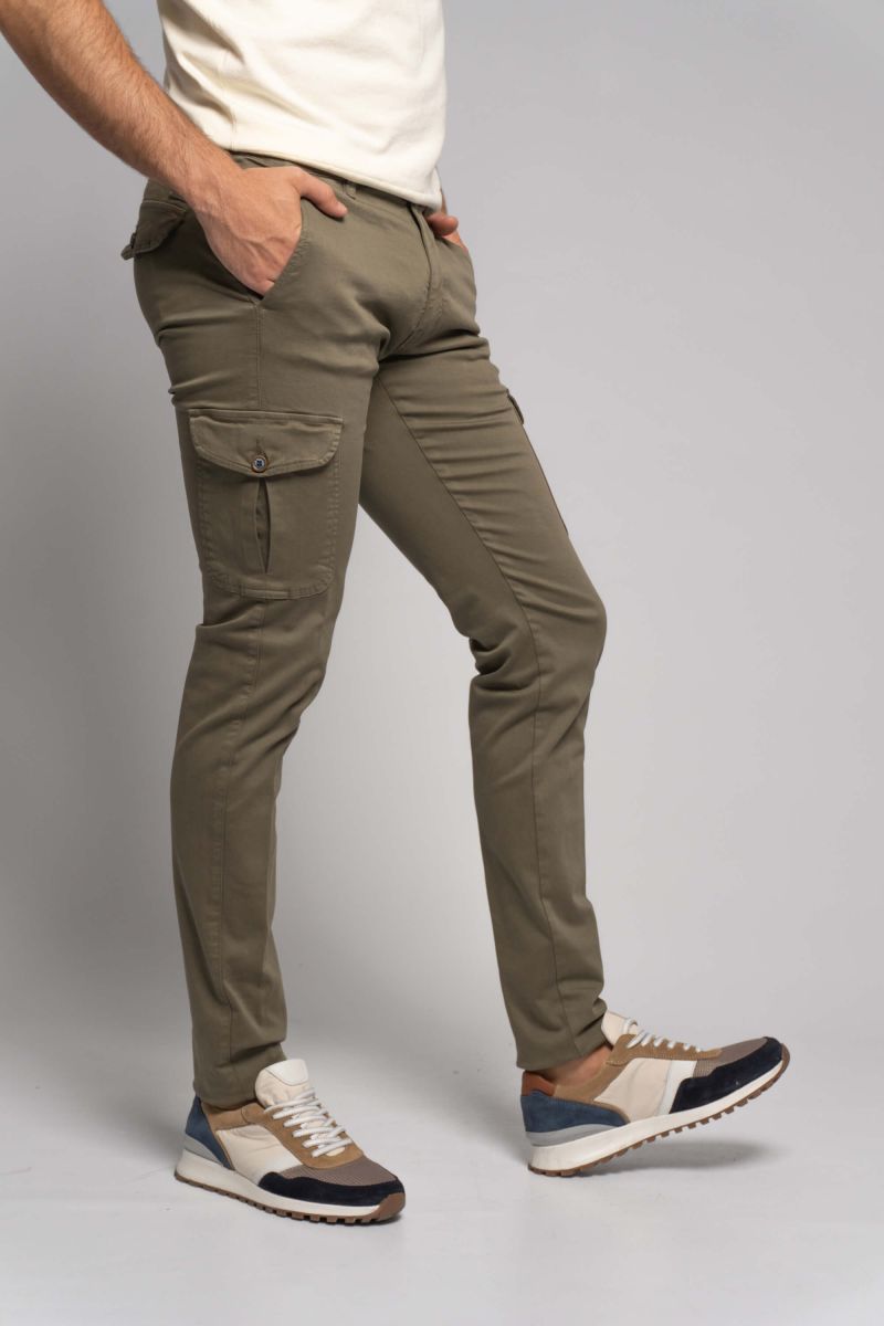 CHINO CARGO PLAQUE KHAKI