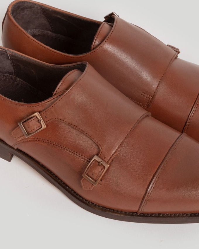 Zapato Vestir Hebilla Marron
