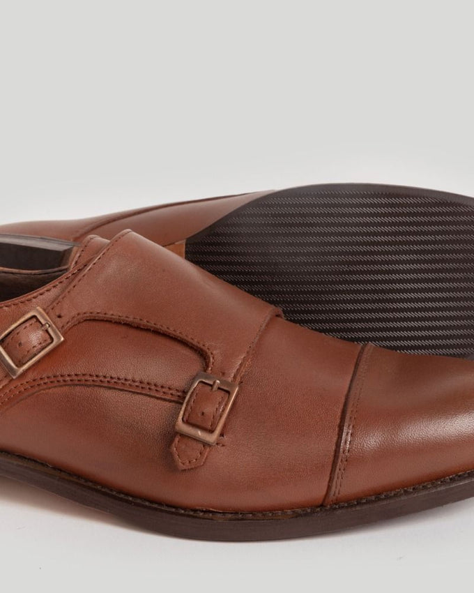 Zapato Vestir Hebilla Marron