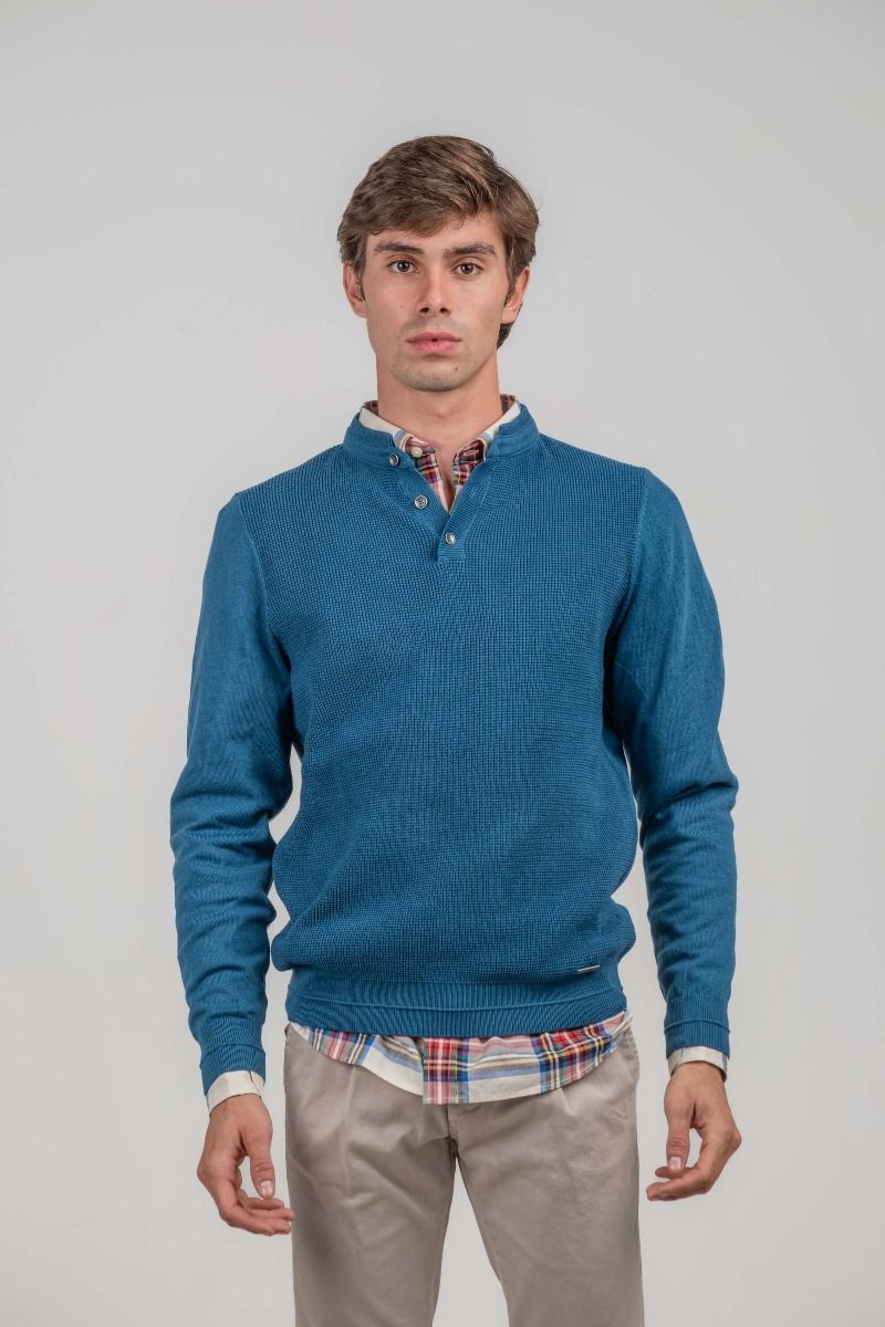 BLUE MAO NECK SWEATER