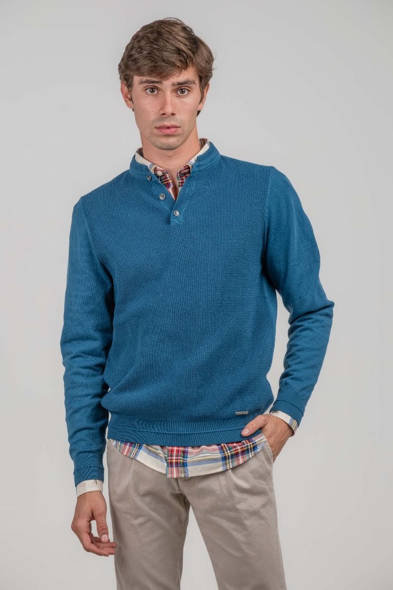 BLUE MAO NECK SWEATER