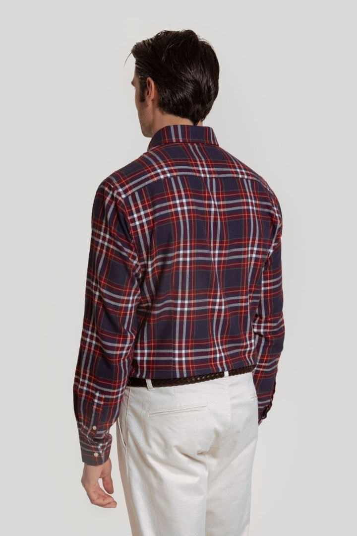 BURGUNDY CHECK SHIRT WITH POCKET