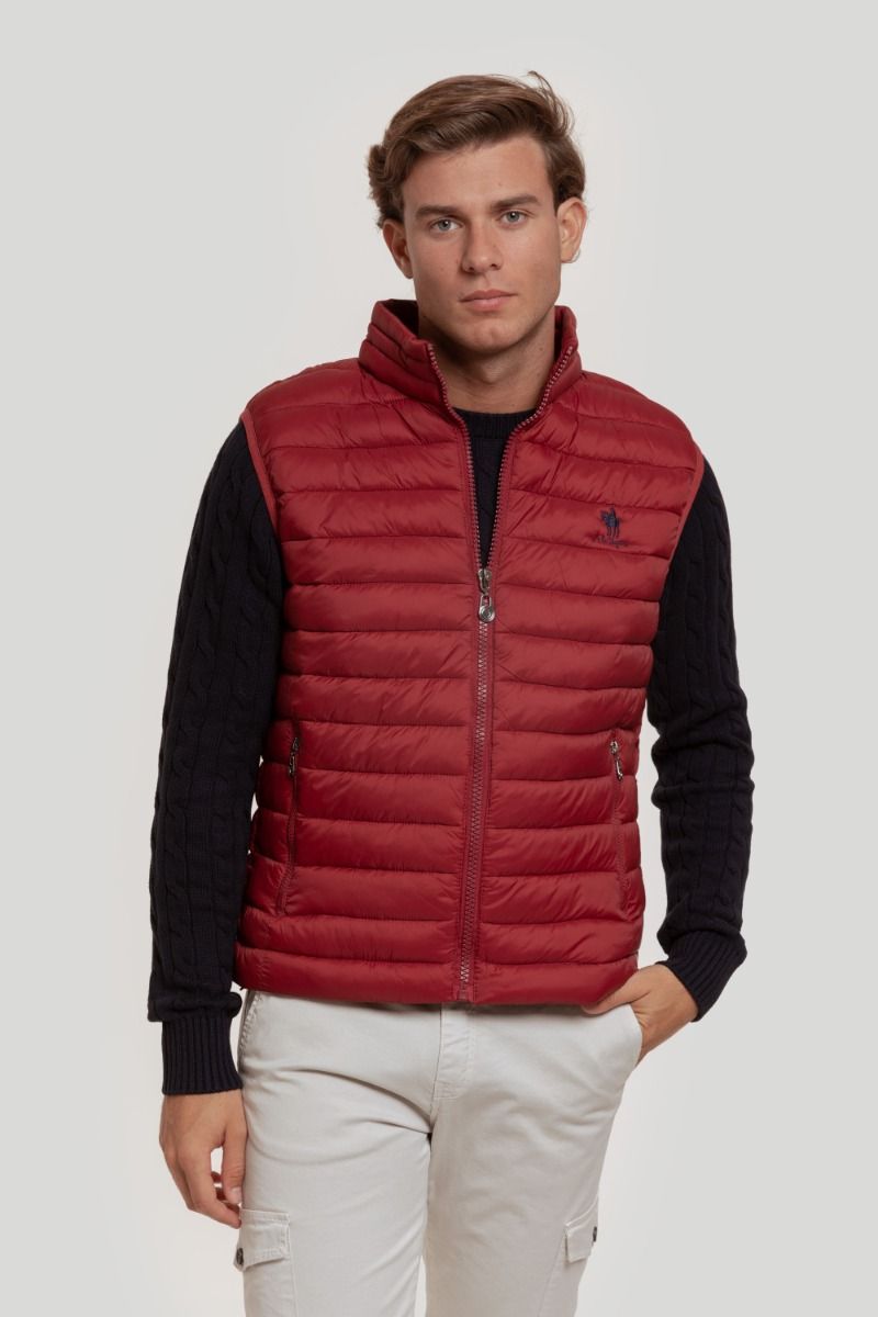 BURGUNDY HORSE FEATHER VEST