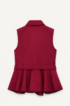 Chaleco Peplum Burdeos