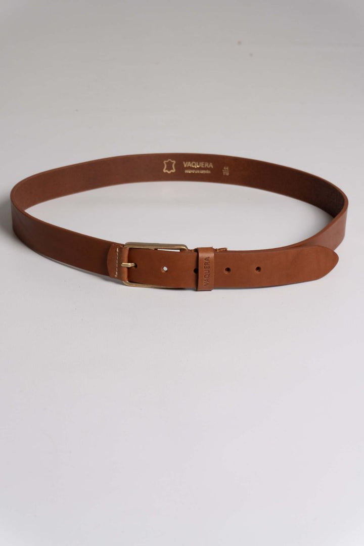 LEATHER BELT WITH AGED BUCKLE