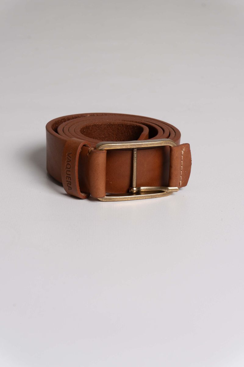 LEATHER BELT WITH AGED BUCKLE