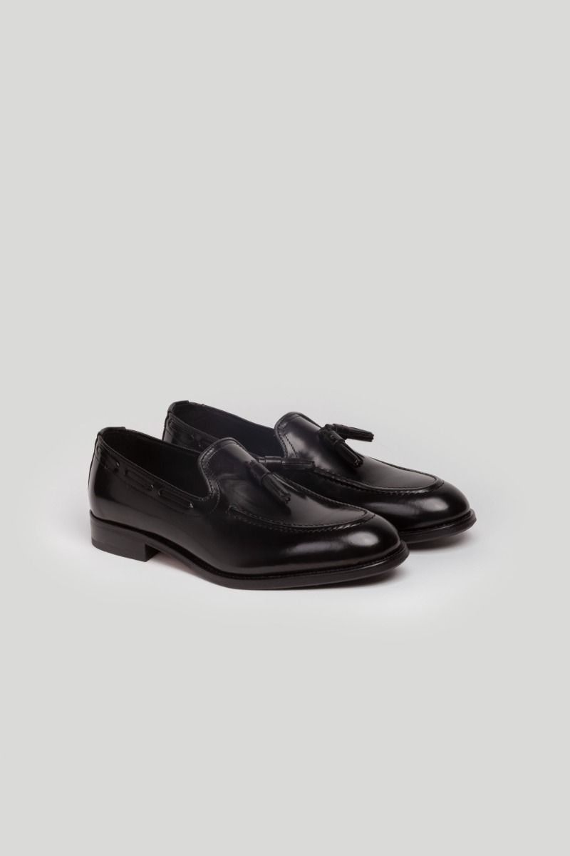 Zapato Vestir Borlas Negro