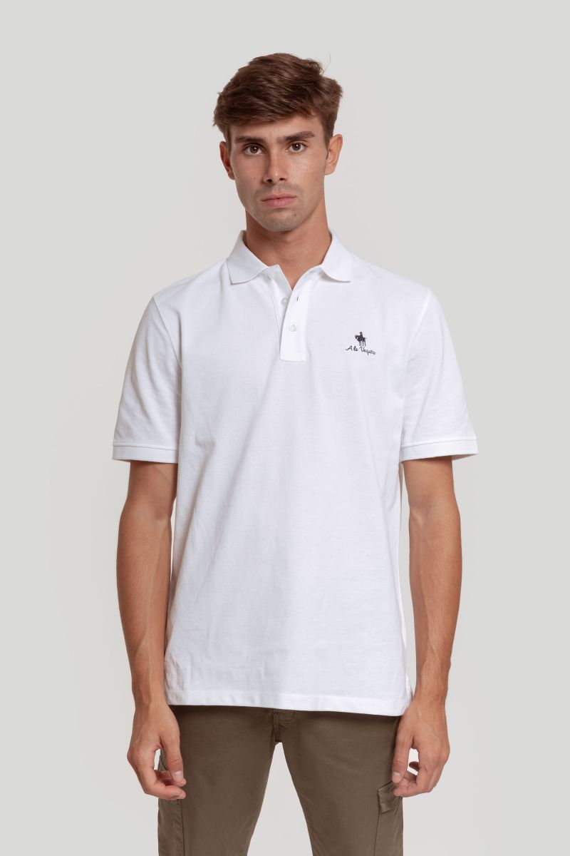 WHITE DENIM POLO