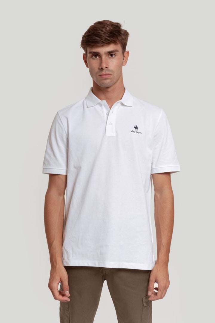 WHITE DENIM POLO