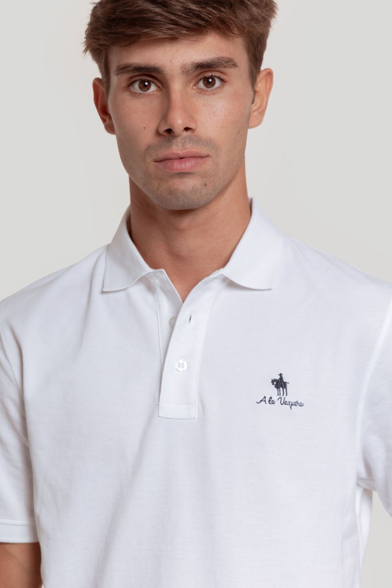 WHITE DENIM POLO