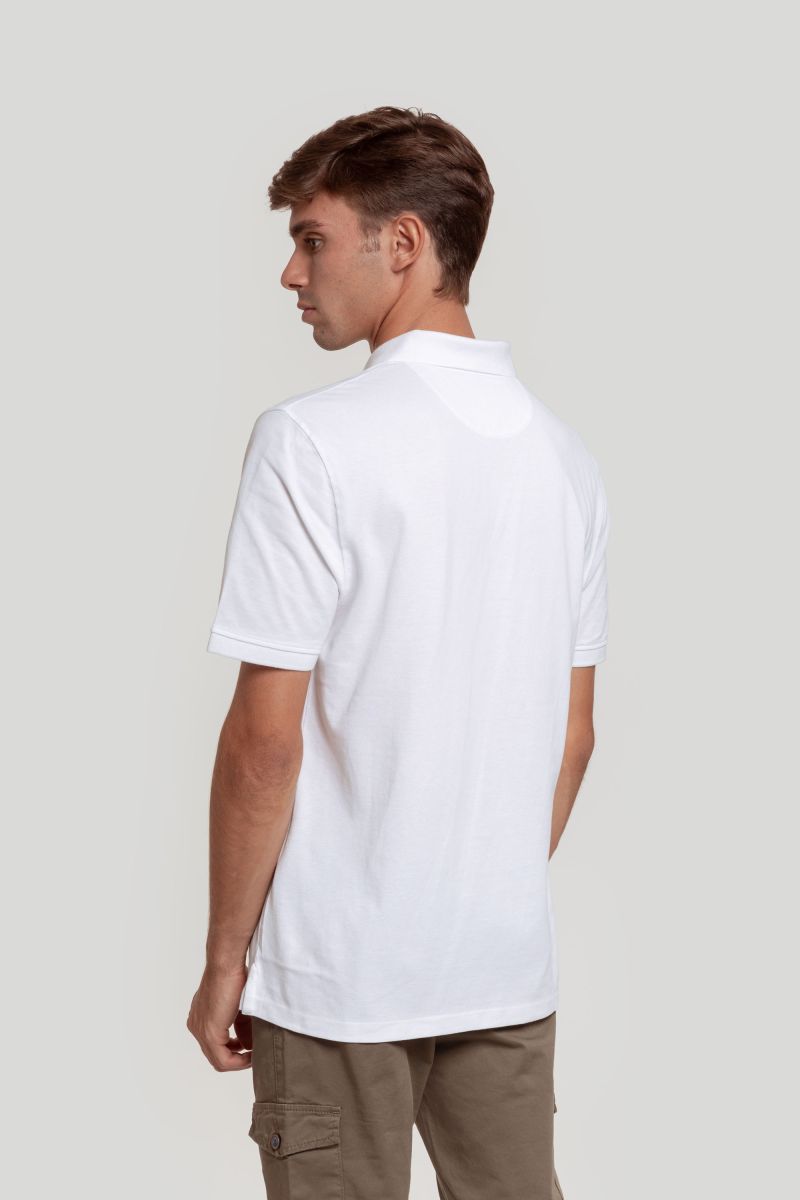 WHITE DENIM POLO