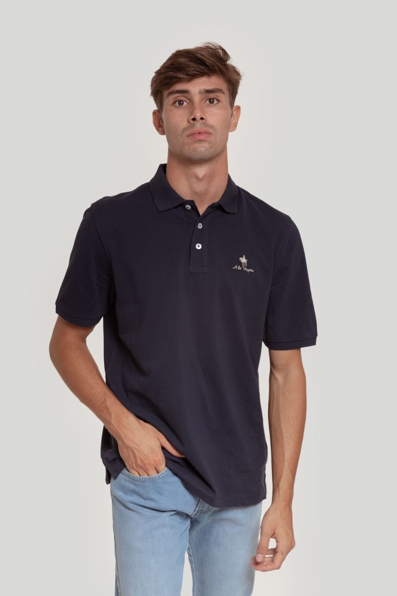 NAVY DENIM POLO SHIRT