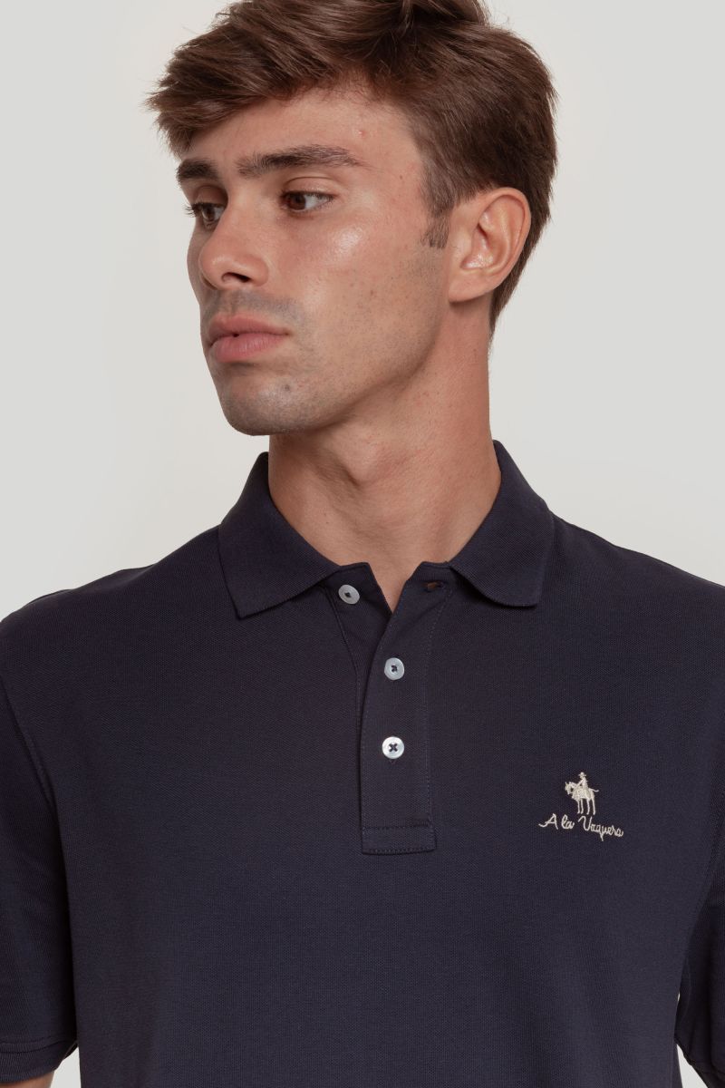 NAVY DENIM POLO SHIRT