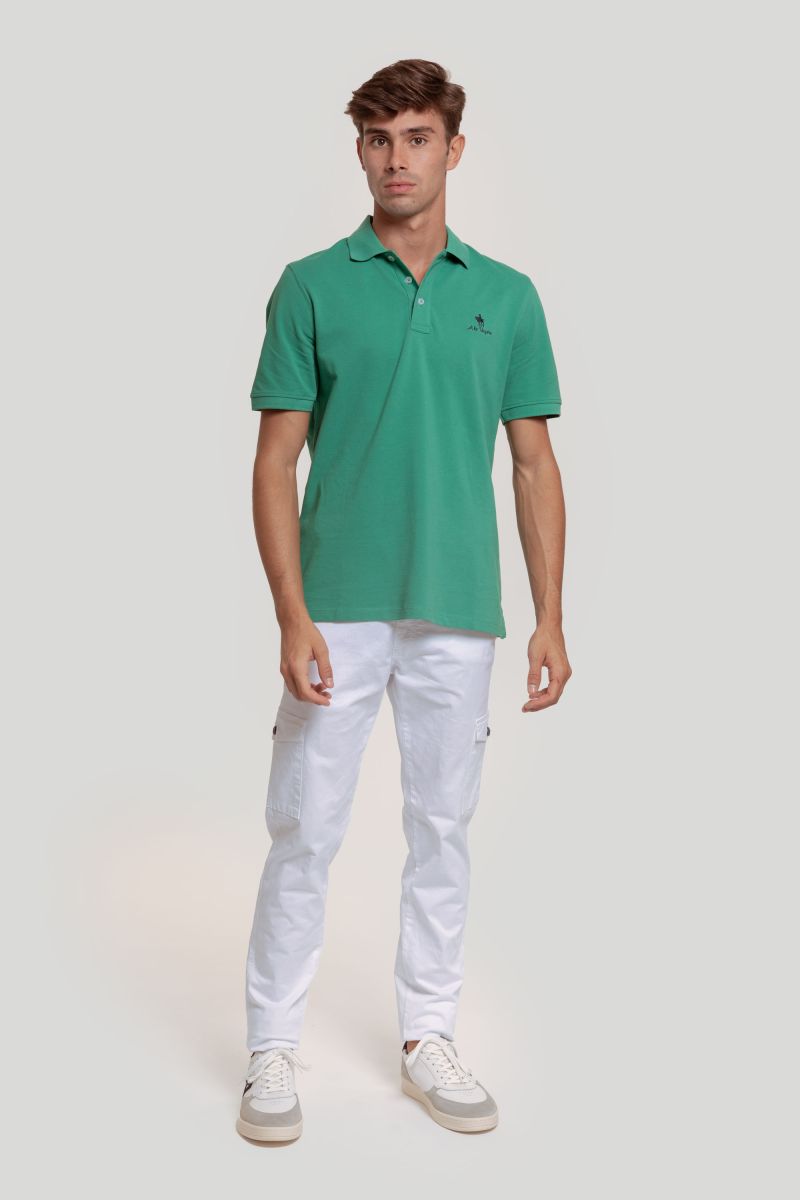 GREEN DENIM POLO