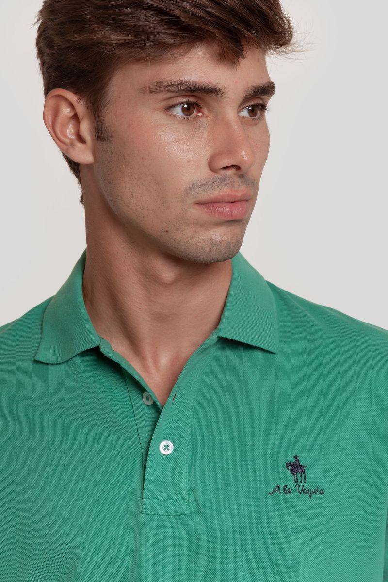 GREEN DENIM POLO