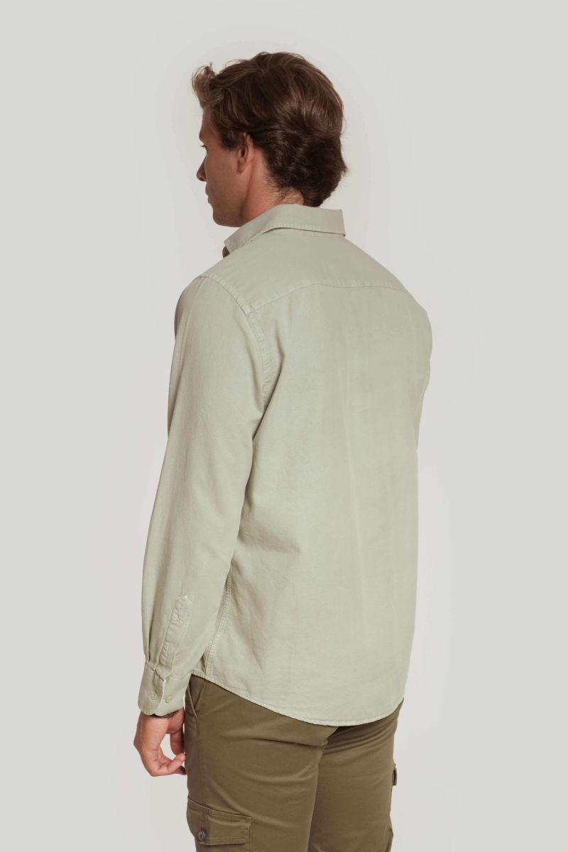 GREEN WASHED STRUCTURED SHIRT