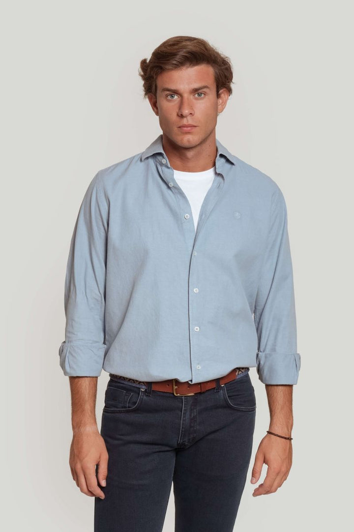 BLUE WASHED STRUCTURE SHIRT