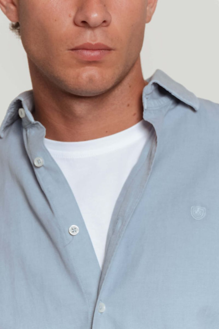 BLUE WASHED STRUCTURE SHIRT