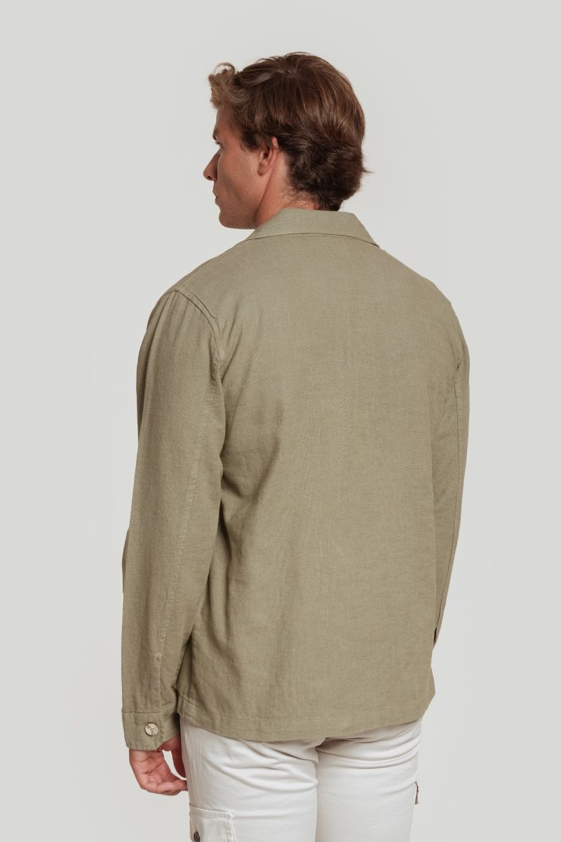 GREEN LAPEL OVERSHIRT