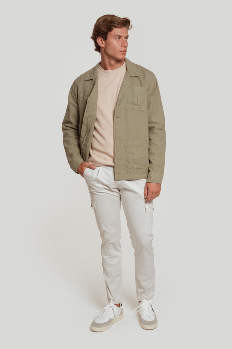 GREEN LAPEL OVERSHIRT