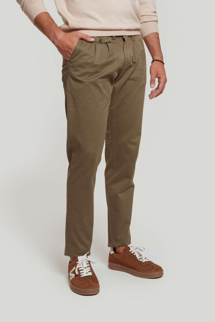 DOUBLE CLIP CHINO KHAKI