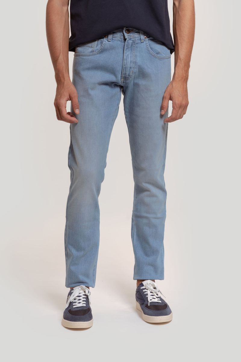 Calça desportiva de ganga azul claro