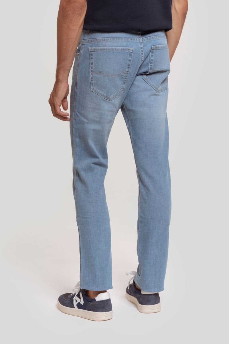 Calça desportiva de ganga azul claro