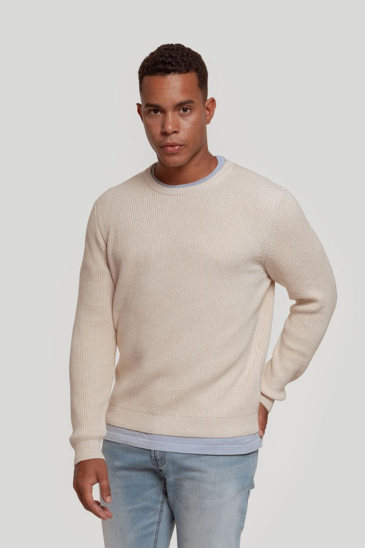 BEIGE KNITTED JERSEY